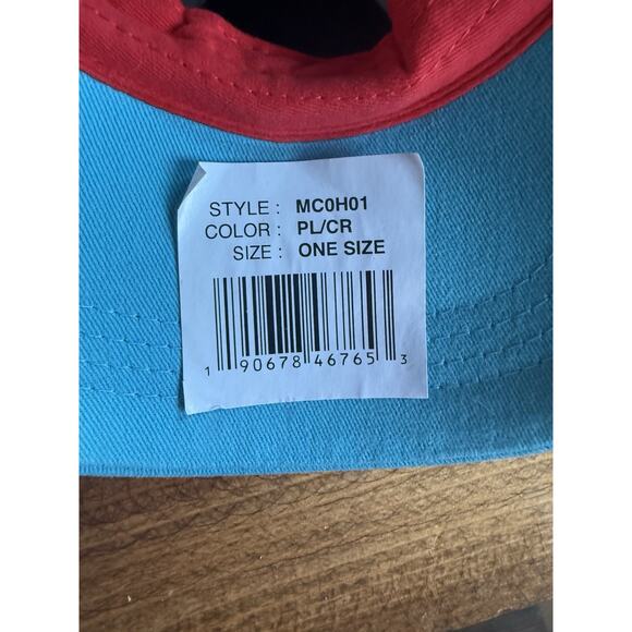 NWT Peter Millar baseball cap aqua blue and orange 100% cotton adjustable - Picture 4 of 6